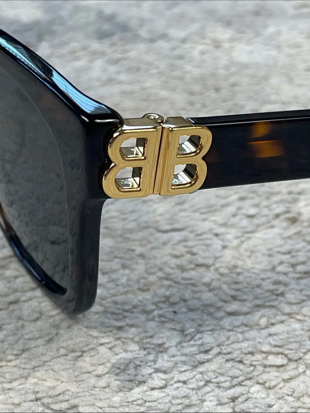 New Balenciaga BB0102SA Square Sunglasses Havana